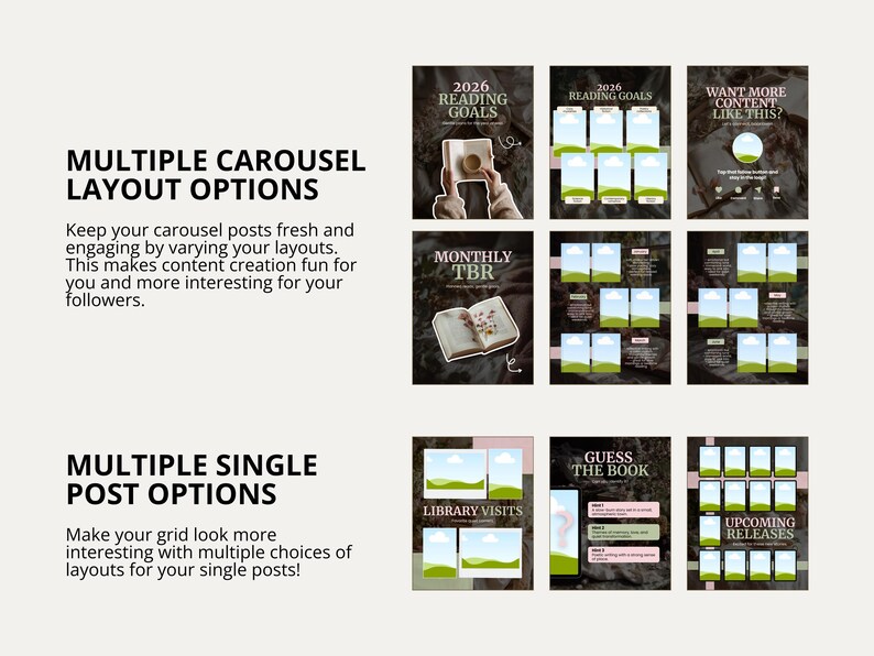 Cottagecore Genre 2026 Cottagecore Bookish Carousel Template for Bookstagram & Booktok ...