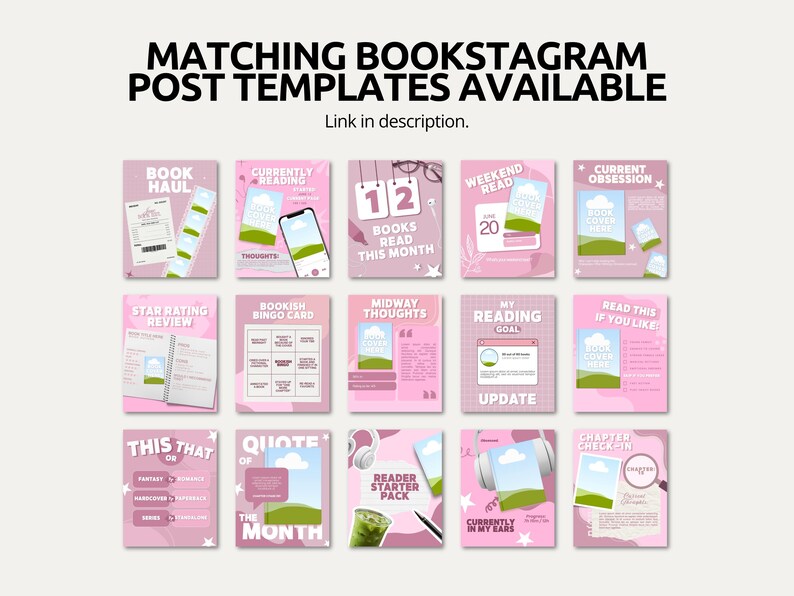 Bold pink Bookstagram story template pack for romance readers, book bloggers, and BookTok content creators. Includes 60 trendy story templates covering reviews, author content, reading moods, recommendations, and storytelling pages. Hot pink, soft blush, and clean white tones create a cohesive vibrant aesthetic Instagram story presence. Fully editable in free Canva at 1080x1920px for instant scroll stopping bookish story content creation daily.