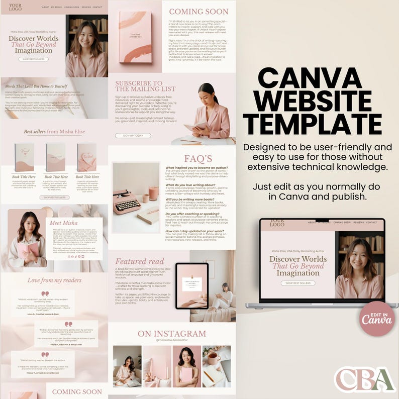 Done-for-you Canva sales page for author branding and personal book marketing.