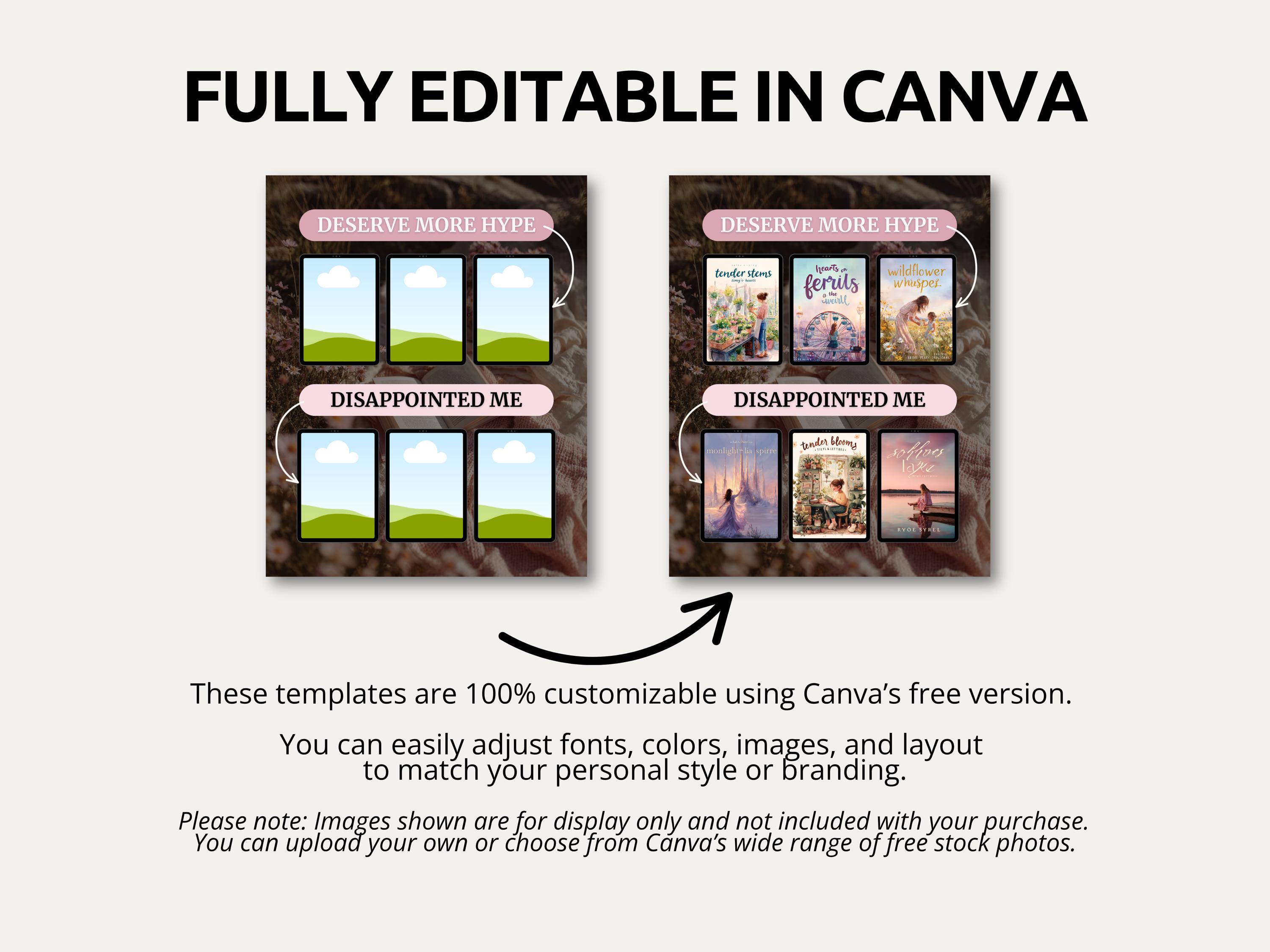 Pastel Blush Bookish Carousel Template | Aesthetic Canva Posts for ...
