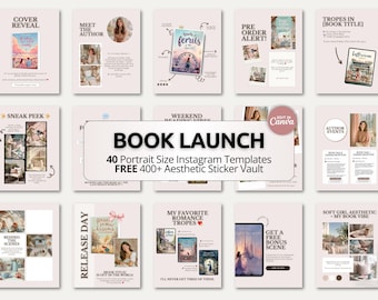 Romance Author Instagram Template Author Engagement Social Media Marketing Writer Instagram Bookstagram Canva Indie Author Book Promo
