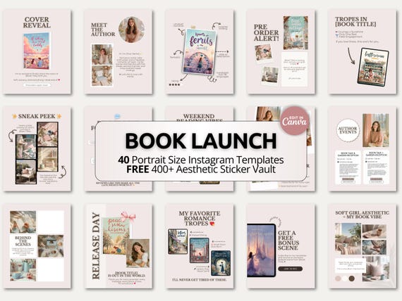 Romance Author Instagram Template Author Engagement Social Media Marketing Writer Instagram Bookstagram Canva Indie Author Book Promo