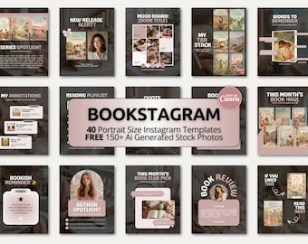 Bookstagram Canva Template, Bookish Instagram Post, Authors, Bookstagrammers, Book Blogger, Influencers, Lover, Book Content Creator Kit