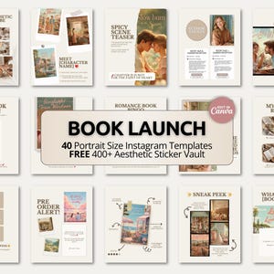 Romance Author Instagram Templates | Canva Bookstagram Kit for Writers Indie Authors, Book Promo, Author Engagement Marketing & Social Media