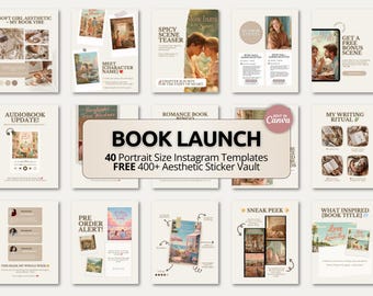 Romance Author Instagram Templates | Canva Bookstagram Kit for Writers Indie Authors, Book Promo, Author Engagement Marketing & Social Media