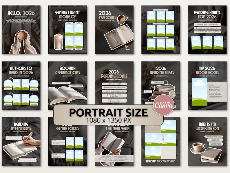 2026 Bookish Carousel Template for Bookstagram & Booktok Viral Trendy ...
