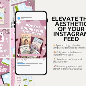 Bold pink bookish social media kit with 60 fully editable Canva carousel templates for reading creators. Includes TBR wheel, audiobook queue, favorite tropes, and book twins engagement templates. Designed with hot pink, bubblegum, and clean white tones for a trendy aesthetic. Great for indie authors, book bloggers, and Bookstagram influencers wanting viral content.