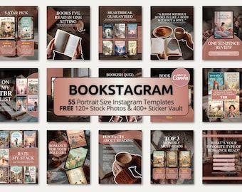 Plantillas virales de Bookstagram en terracota apagada / Paquete de carrusel Canva acogedor y literario para autores, creadores e influencers literarios. Kit estético para Instagram.