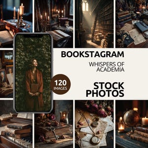 Whispers of Academia Bookstagram Stock Photos | Dark Academia Aesthetic Reading Flatlays Vintage Books Journaling Moody Study Scenes