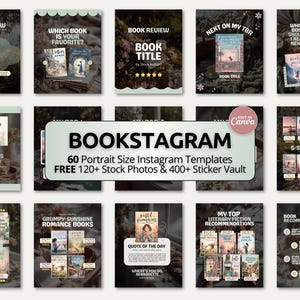 Modèle de carrousel Bookstagram de Cottagecore | Modèle de carrousel Bookstagram tendance sur Canva Créateur de contenu livresque Influenceur de livres IG Aesthetic