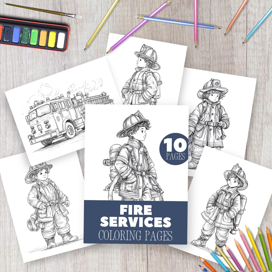 Fire Truck Birthday Coloring Page for Kids, Fun Printable Activity ...