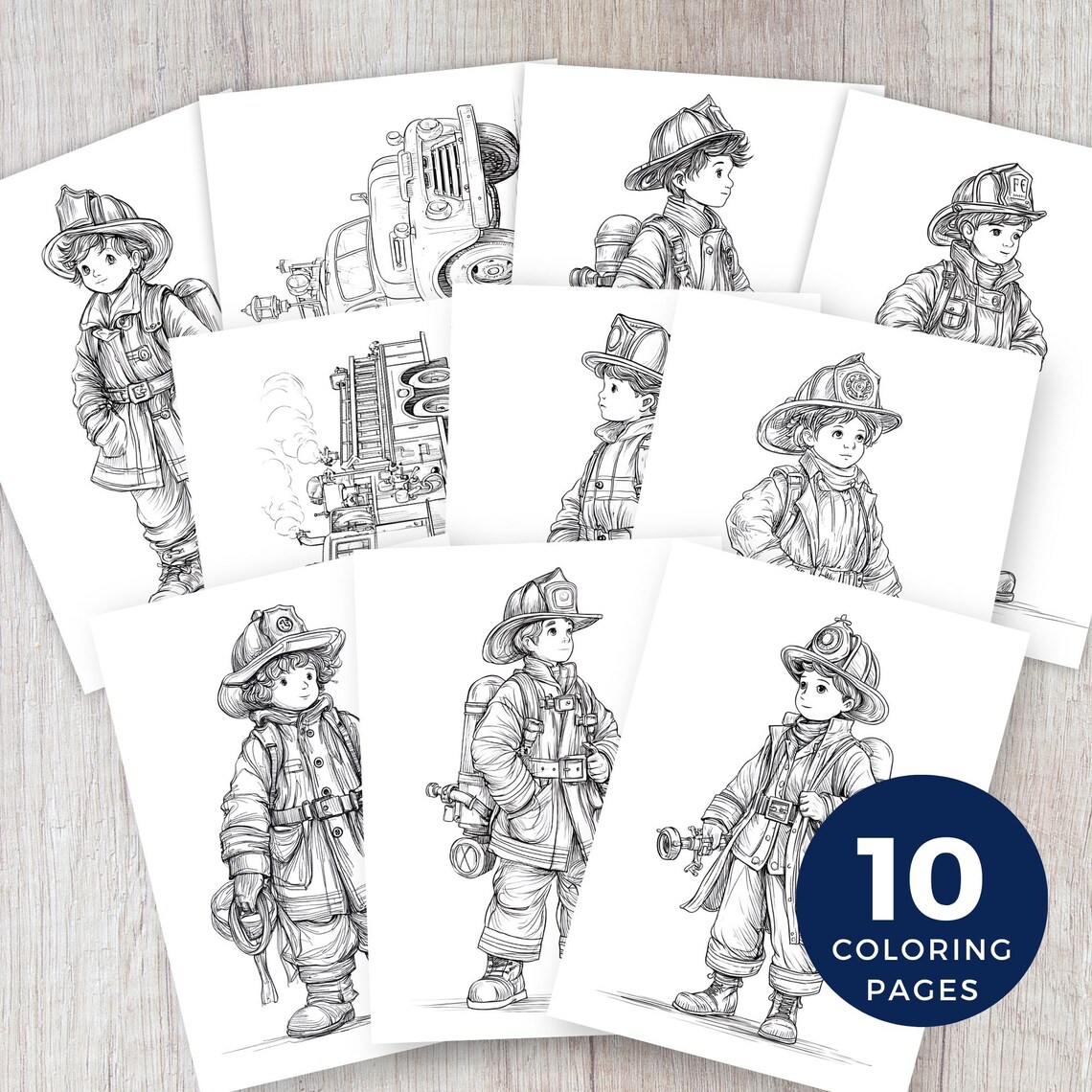 Fire Truck Birthday Coloring Page for Kids, Fun Printable Activity ...