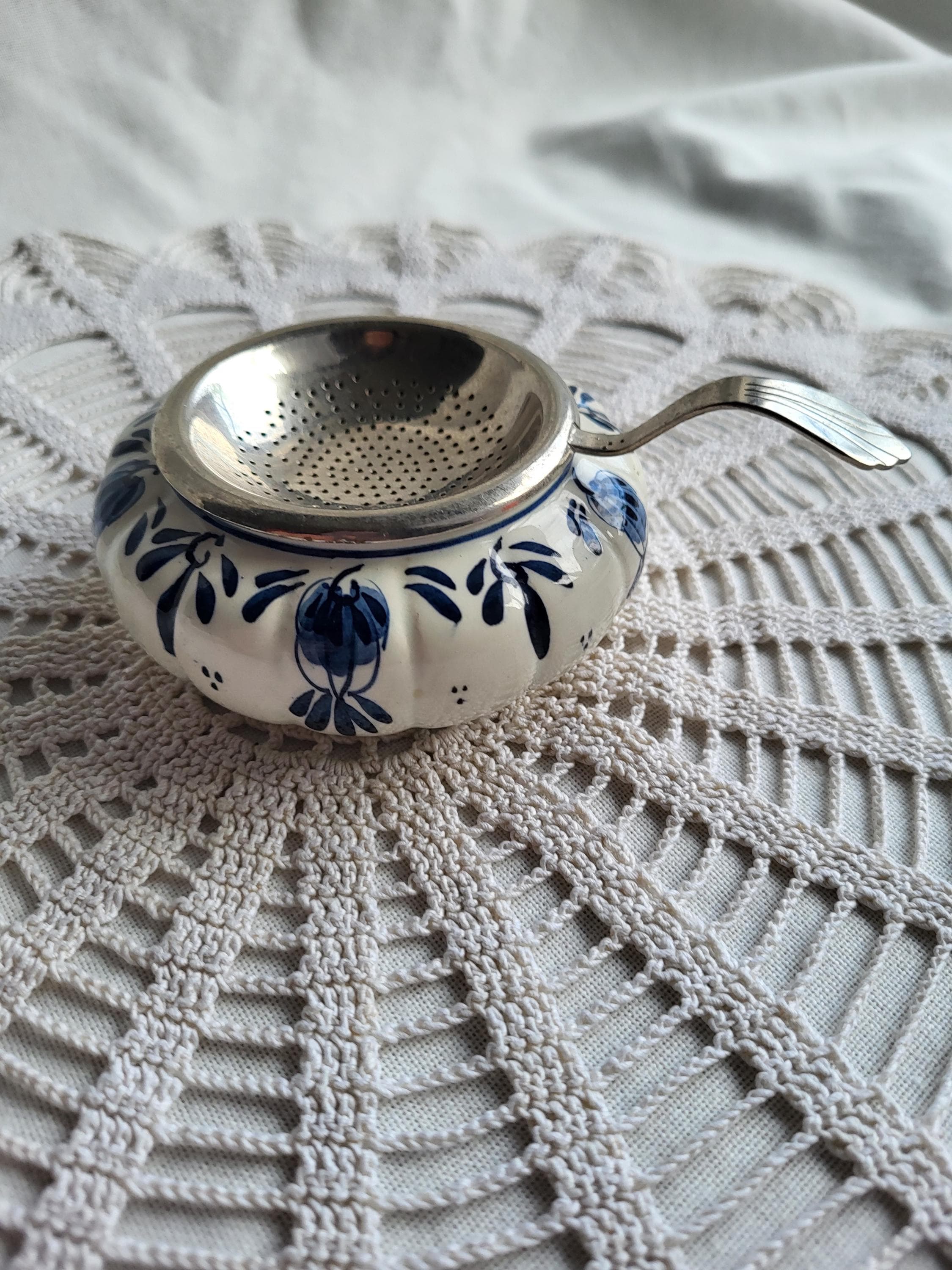 Vintage Dutch Tea Strainer With Delft Ceramic - Etsy Canada