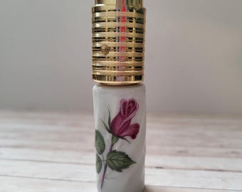 Vintage Limoges Rose-parfumverstuiver – porseleinen toiletfles Step Paris