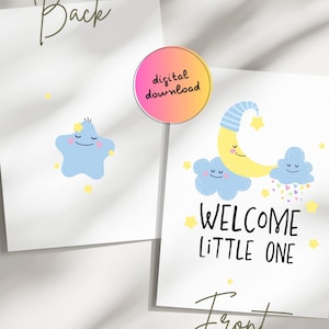 Biglietto di benvenuto per neonato / Biglietto di auguri per neonato / Arrivo del bambino / Biglietto per baby shower / Ciao neonato / Benvenuto neonato stampabile / Ultimo minuto
