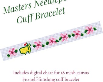 Master's Azalea Needlepoint Digital Chart - Cuff Bracelet