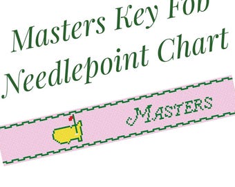マスターズゴルフキーホルダー用ニードルポイント図案 | ピンク