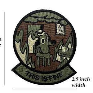 This Is Fine Patch, Embroidered Iron-On, Velcro Badge Ship To USA.