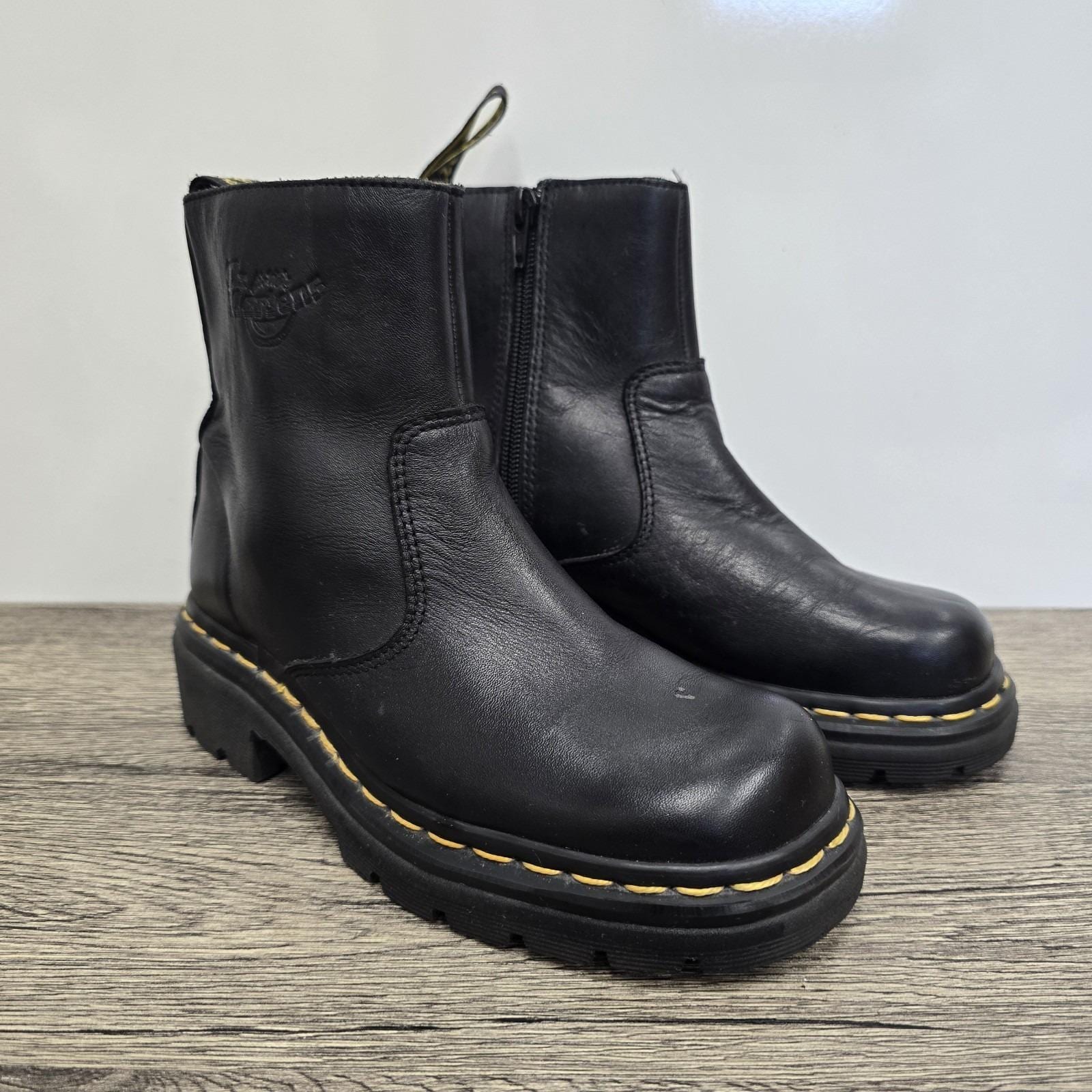 Vintage Dr. Martens 9A51 Oxford Mens 11 Black Leather Square Toe Chunky Lug Goth Dr Martens Goth - Etsy main image 4