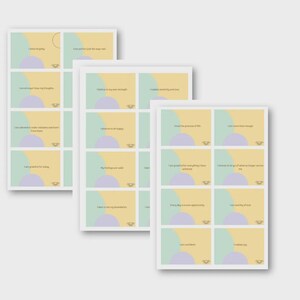 Afdrukbare bevestigingskaarten - 30- dagelijkse zelfliefdekaarten - Digitale download - Mental Wellness Tool - Mooie pastelkleuren