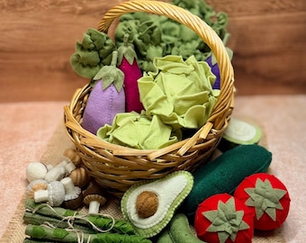 Farmers Market Greens & Garden Vegetables – Choose Your Vegetables – Montessori Pretend Play Toys