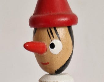 ヴィンテージ ピノキオ ジャンピングジャック 木製玩具 手描き