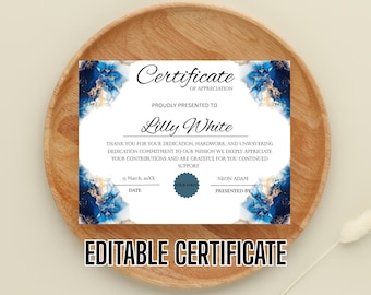 Baptism Certificate Template, DIY Certificate of Baptism, Modern Minimalist Water Baptism Certificate