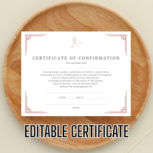 Certificado de Confirmación (11x8.5), Certificado de Confirmación en PDF, Regalos para niños y niñas católicos, Certificado Religioso, Descarga Instantánea