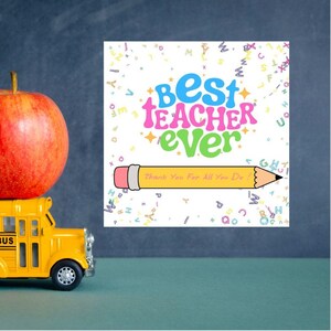 Druckbarer Geschenkanhänger „Bester Lehrer aller Zeiten“ – Lehrergeschenk – Anerkennungswoche – Digitales PDF