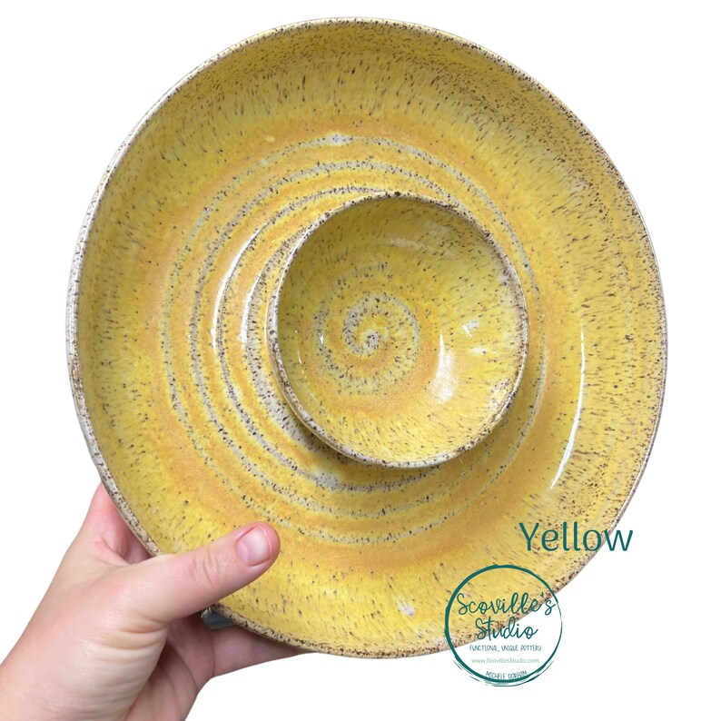 Chip and Dip Bowl Pottery Chip and Dip Pistachio Bowl Etsy