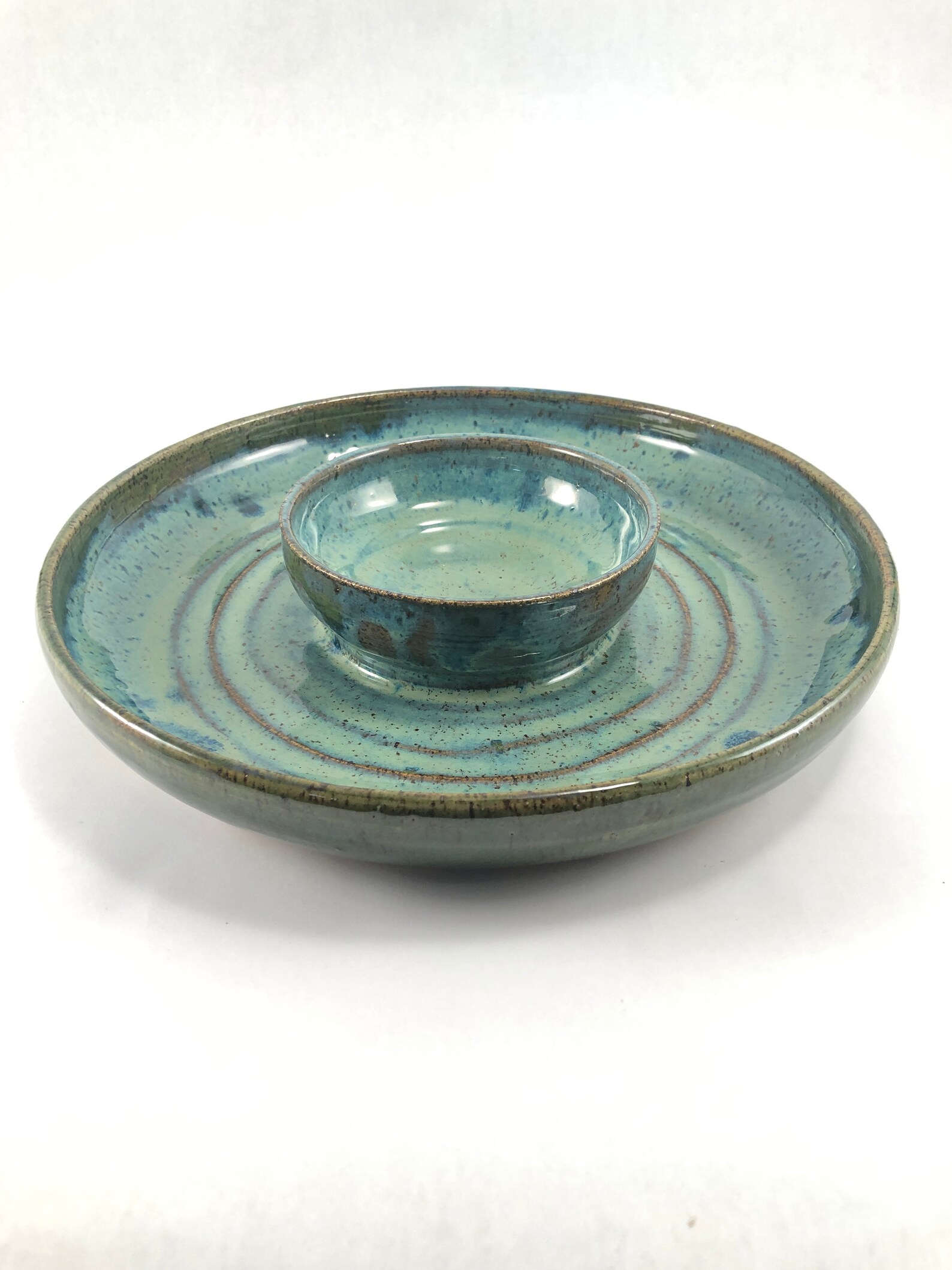 Chip and Dip Bowl Pottery Chip and Dip Pistachio Bowl Etsy