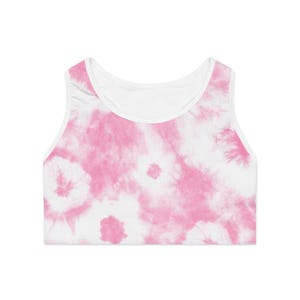 Tie-Dye Sports Bra: Moisture-Wicking Polyester Spandex Blend
