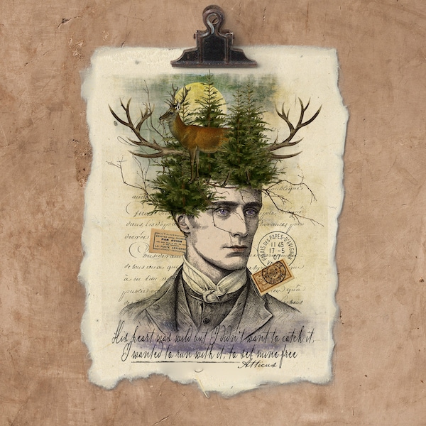 Artisan Wild Heart . . . Handmade Paper Print.