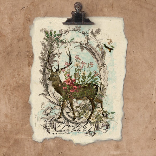 Beautiful Deer Artisan Handmade Paper Print