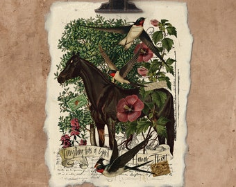 Artisan Spirit Horse . . . Handmade Paper Print.