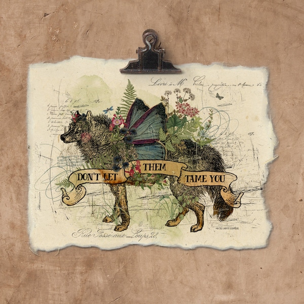 Artisan The Wolf Handmade Paper Print.