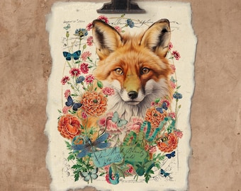 Artisan Sunshine Fox . . . Handmade Paper Print. - Etsy