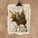 Artisan Moose And Rabbit Handmade Paper Print. 