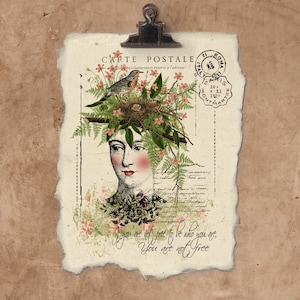 Artisan Free To Be Who You Are Girl Handmade Paper Print.