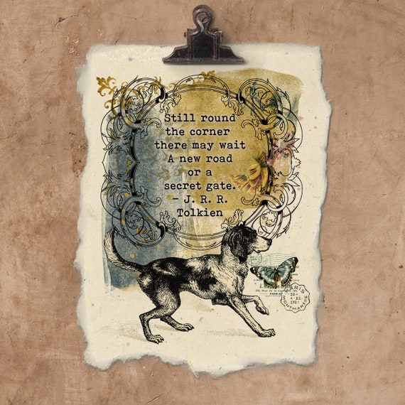 Artisan Tolkien Dog Handmade Paper Print. Etsy Canada