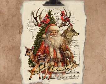 Artisan Enchanted Christmas . . . Handmade Paper Print.