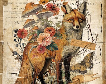 Artisan Beautiful Things Fox 44X60 Canvas Wall Tapestry.