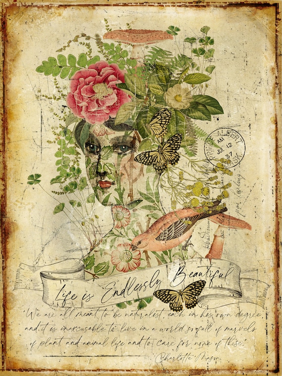 Artisan Wildflower Woman 44X60 Canvas Wall Tapestry. Etsy Canada