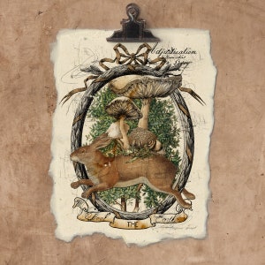 Artisan Feel The Earth Bunny Handmade Paper Print.