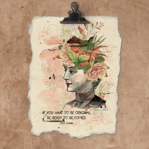 Artisan If You Want To Be Original . . . Handmade Paper Print.