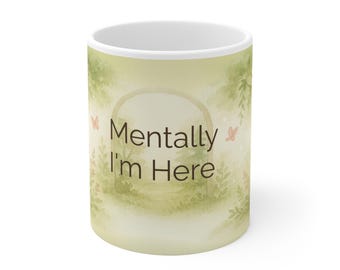Ceramic Mug, Self-Care Tea Cup, Nature-Inspired Decor Gift, Mindfulness Coffee Cup - Cottagecore Escapsim, Relaxation Mug, Cozy Tea Cup,