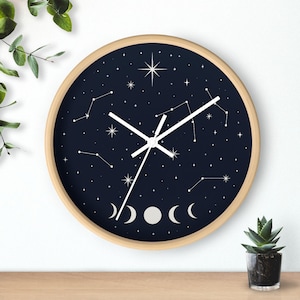 Celestial Night Wall Clock - Cosmic Home Decor, Astronomy Gift, Constellation Wall Art, Unique Timepiece, Starry Sky Decor