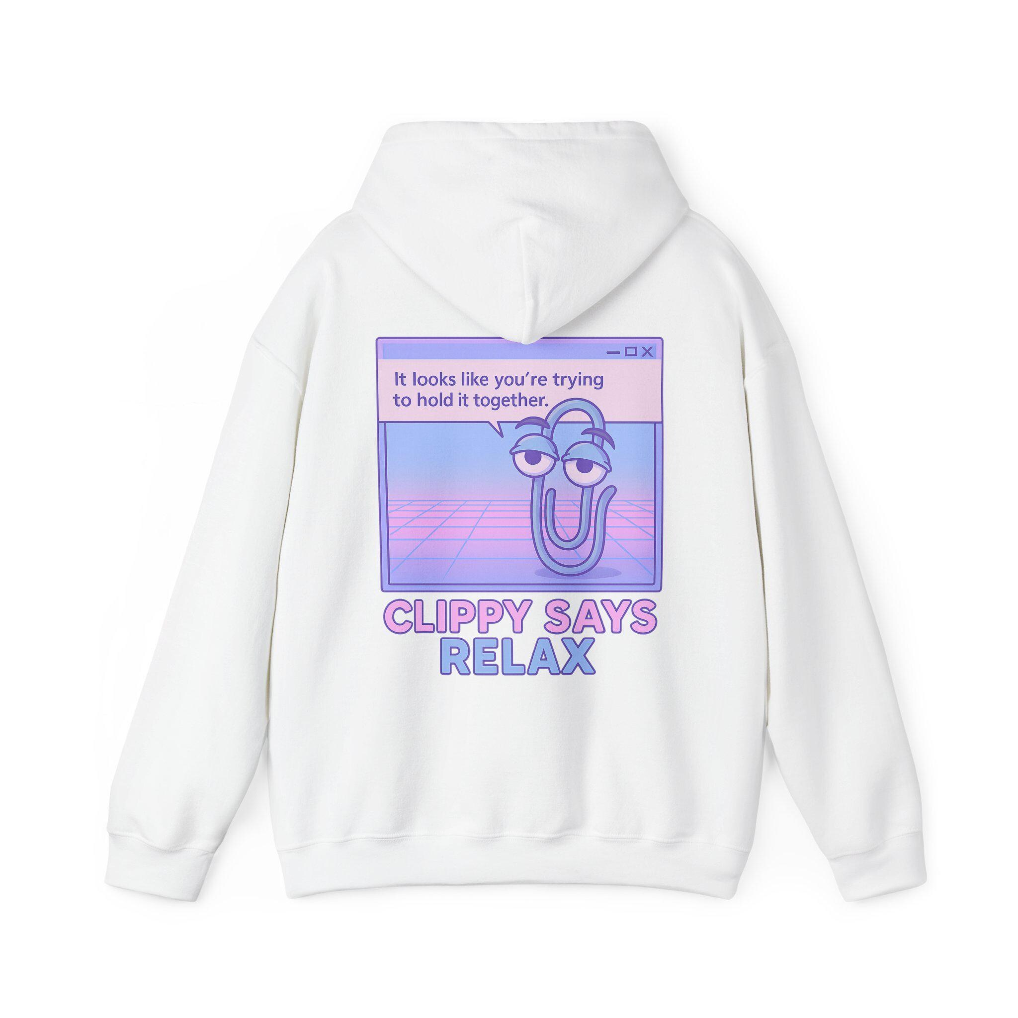 Mr. Clippy Vaporwave Hoodie: Retro Y2K Techcore Pastel