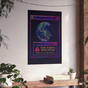 Dies ist keine Simulationsposter - Steamwave Earth Fehlermeldewandkunst, Retro Glitch Umweltdruck