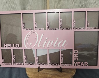 Personalized Baby Milestone Photo Frame | Nursery Decor, First Year